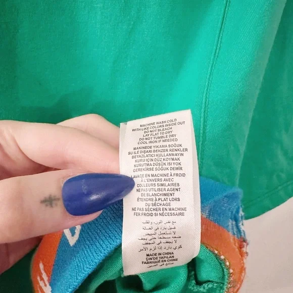 Opening Ceremony Cropped Banded Tshirt Top Kelly Green - Picture 6 of 8